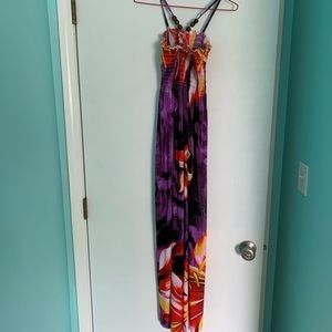 Size large purple and orange maxi summer dress!